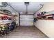 Spacious garage with shelving for storage and interior garage door at 22442 Vale Ave, Punta Gorda, FL 33980