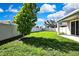 Large fenced backyard provides privacy with new sod and views at 31105 Mango Fade Way, San Antonio, FL 33576
