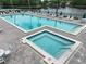 Large community pool and jacuzzi overlooking a pond in a desirable neighborhood at 3232 Lake Pine E Way # A2, Tarpon Springs, FL 34688
