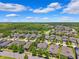Expansive aerial view of a meticulously planned community with lush landscaping and serene water features at 3833 Villamore Ln, Odessa, FL 33556