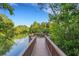 Picturesque dock overlooking the water, surrounded by lush foliage at 4322 Fincastle Ct, Tampa, FL 33624