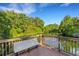 A bench on the dock overlooking the tranquil lake at 4322 Fincastle Ct, Tampa, FL 33624