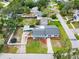 Overhead view highlighting the property's layout, backyard with a boat and trampoline, and neighborhood at 4401 S Trask St, Tampa, FL 33611