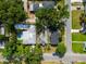 Birds eye view of the property showing the backyard pool, neighboring homes, and mature trees at 4711 12Th N St, St Petersburg, FL 33703
