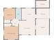 Detailed floor plan showcasing the layout of the bedrooms, living room, kitchen, and bath at 5221 48Th N Ave, St Petersburg, FL 33709