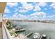 Stunning water views from the balcony overlooking docks and channel at 706 Bayway Blvd # 503, Clearwater, FL 33767