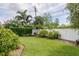 Spacious backyard with a vibrant green lawn and privacy fence, perfect for outdoor activities and enjoying the serene surroundings at 1441 S Hercules Ave, Clearwater, FL 33764