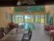 Relaxing indoor pool area with casual dining space and backyard views, perfect for entertaining at 1626 Sea Breeze Dr, Tarpon Springs, FL 34689
