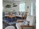 Coastal-themed living room with comfortable seating, stylish rug, and natural light at 1626 Sea Breeze Dr, Tarpon Springs, FL 34689