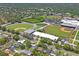 Aerial view of a home near a school showing proximity and neighborhood at 1707 Solon Ave, Dunedin, FL 34698