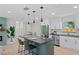 Well-designed kitchen with island, stainless appliances, white cabinets and a sleek, modern look at 1707 Solon Ave, Dunedin, FL 34698