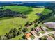 Aerial view of a neighborhood with homes and lush green land, showcasing a peaceful community at 18168 Clearview Dr, Brooksville, FL 34604