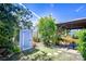 Fully fenced backyard features a shed and covered patio, perfect for outdoor enjoyment at 19555 Timberbluff Dr, Land O Lakes, FL 34638