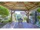 Under the gazebo, outdoor patio with brick floor, patio set, and backyard scenery at 19555 Timberbluff Dr, Land O Lakes, FL 34638