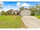 Charming single-story home featuring a 2 car garage and well-manicured front yard at 2141 Coachman Rd, Spring Hill, FL 34608