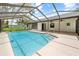 Beautiful backyard with screened pool and patio area at 2141 Coachman Rd, Spring Hill, FL 34608