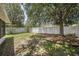 Fully fenced backyard with a large tree, offering privacy and shade at 3443 Fyfield Court, Land O Lakes, FL 34638