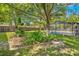 Serene backyard with mature trees, tropical plants, and a screened-in pool, creating a private oasis at 3485 Dothan Ave, Spring Hill, FL 34609