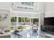 Bright living room featuring floor-to-ceiling windows, modern furniture, and stylish decor at 3663 Berger Rd, Lutz, FL 33548