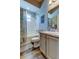 Cozy bathroom featuring a shower-tub combo, neutral vanity, and decorative shower curtain at 6648 Castle Green Pl, Zephyrhills, FL 33541