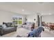 Comfortable living room with plush seating and view of the water at 7774 Sail Clover Ln, Zephyrhills, FL 33540
