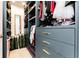 Organized walk-in closet with built-in shelves, drawers, and storage for luggage at 8050 Diablo Ct, Trinity, FL 34655