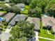Aerial shot showcasing the property with surrounding houses and a swimming pool at 8213 Swann Hollow Dr, Tampa, FL 33647