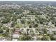 Expansive aerial view showcasing the neighborhood's mature trees and residential streets at 8701 N Packwood Ave, Tampa, FL 33604