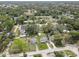 This aerial view shows a residential neighborhood, highlighting mature trees and a mix of home designs at 8701 N Packwood Ave, Tampa, FL 33604