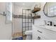Stylishly updated bathroom with a modern shower, decorative tile accents, and a chic vanity at 901 Strawberry Ln, Brandon, FL 33511