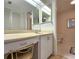 Bright bathroom with double mirrors, vanity, and adjacent toilet area at 14113 Cypress Cir, Tampa, FL 33618