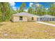 New construction home showing gray shingle roof, siding, and a concrete driveway at 19267 Wildwood Dr, Brooksville, FL 34601