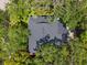 Aerial view of a house featuring a new roof surrounded by lush trees and landscaping at 2404 W Jetton Ave, Tampa, FL 33629