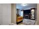 View of a living room featuring a decorative fireplace and display cases at 270 Planter Rd, Spring Hill, FL 34606