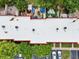 Aerial shot showing the roof, HVAC system, assigned parking, as well as landscaped patios of the condos at 2700 Bayshore Blvd # 544, Dunedin, FL 34698