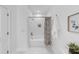 Bright bathroom featuring a tub with white subway tile and stylish shower curtain at 2918 N 21St St, Tampa, FL 33605