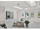 Bright kitchen with white countertops, modern appliances, and a central island, complemented by abundant natural light at 304 Westwinds Dr, Palm Harbor, FL 34683