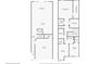 Detailed floor plan showcasing the layout of this home's two stories, from the entry to the bedrooms at 3210 W Horatio St # 9, Tampa, FL 33609