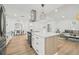 Modern kitchen featuring a kitchen island with stainless steel appliances at 3502 King Richard Ct, Seffner, FL 33584
