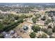 Expansive aerial perspective capturing a home amidst a leafy neighborhood, boasting a private pool for ultimate relaxation at 37147 Foxrun Pl, Zephyrhills, FL 33542