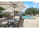 Relax at the community pool with umbrellas, tables, and lounge chairs at 4213 Arborwood Ln, Tampa, FL 33618
