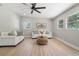 Cozy living room with recessed lighting, two sofas, and a stylish coffee table at 521 51St S Ave, St Petersburg, FL 33705