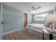 Spacious bedroom with a sliding barn door and ample natural light at 811 W Peninsular St, Tampa, FL 33603
