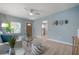 Inviting living room with wood flooring, modern decor, and plenty of natural light for a relaxing atmosphere at 811 W Peninsular St, Tampa, FL 33603