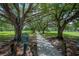 Scenic park view featuring a tree-lined walkway and expansive green space under a canopy of trees at 811 W Peninsular St, Tampa, FL 33603