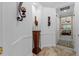 Marble hallway with accent decor and recessed lighting at 8476 Dunham Station Dr, Tampa, FL 33647
