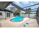 This beautiful backyard has a screened-in pool and patio at 8635 Chadwick Dr, Tampa, FL 33635