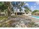 Spacious backyard featuring mature trees and a screened-in porch at 10265 130Th St, Largo, FL 33774