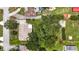 Aerial view of the property showcasing the layout and surrounding neighborhood at 11001 Ridgedale Rd, Temple Terrace, FL 33617