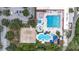 Overhead shot of community pool and amenity area showcasing fun and recreation at 11001 Ridgedale Rd, Temple Terrace, FL 33617